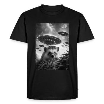 Hérisson Ovni Selfie - T-shirt Premium bio Homme - noir - Devant - Nico (187cm)