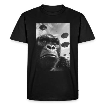 Gorille selfie OVNI - T-shirt Premium bio Homme - noir - Devant - Nico (187cm)