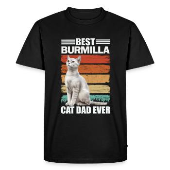 Burmilla Papa Cat - Men's Premium Organic T-Shirt - black - Front - Nico (187cm)