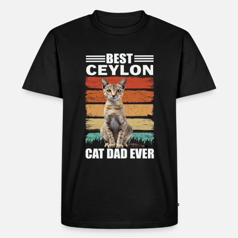 Ceylon Papa Katze - Männer Premium Bio T-Shirt - Schwarz