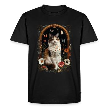 Turkish Van Cat - Men's Premium Organic T-Shirt - black - Front - Nico (187cm)