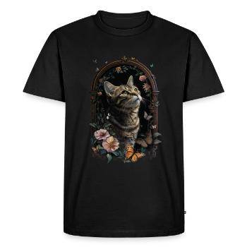 Chat américain à poil court - T-shirt Premium bio Homme - noir - Devant - Nico (187cm)