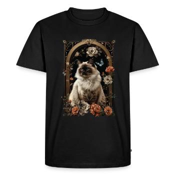 Birman Cat - Men's Premium Organic T-Shirt - black - Front - Nico (187cm)