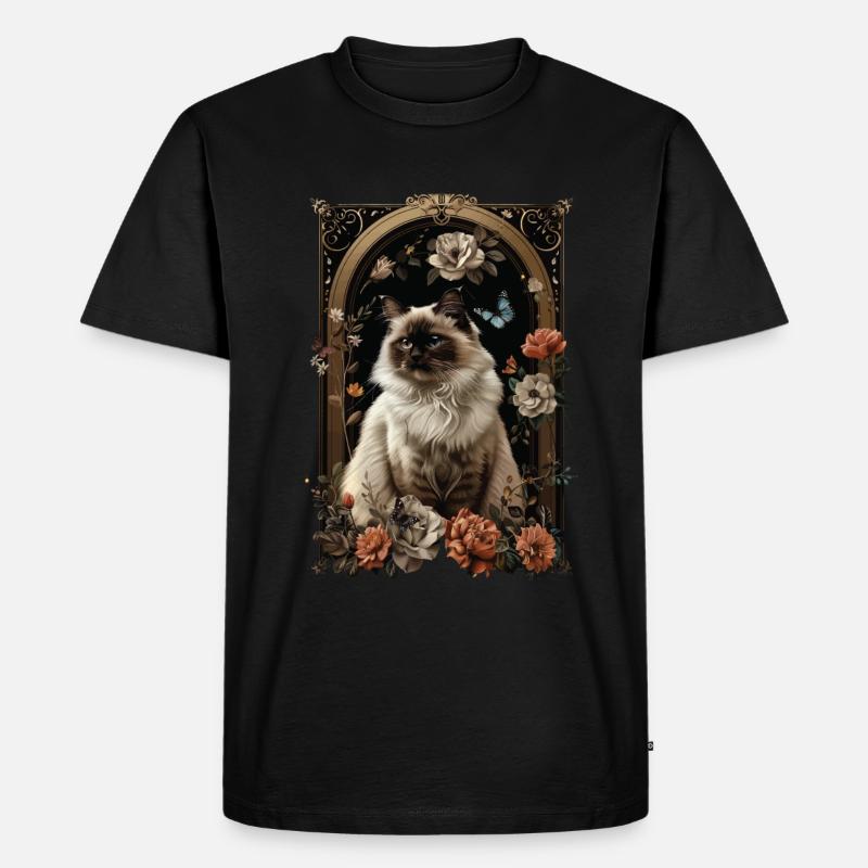 Birma-Katze - Männer Premium Bio T-Shirt - Schwarz