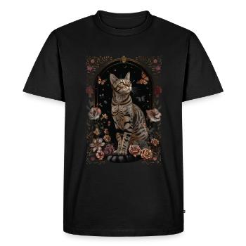 Chat Mau égyptien - T-shirt Premium bio Homme - noir - Devant - Nico (187cm)