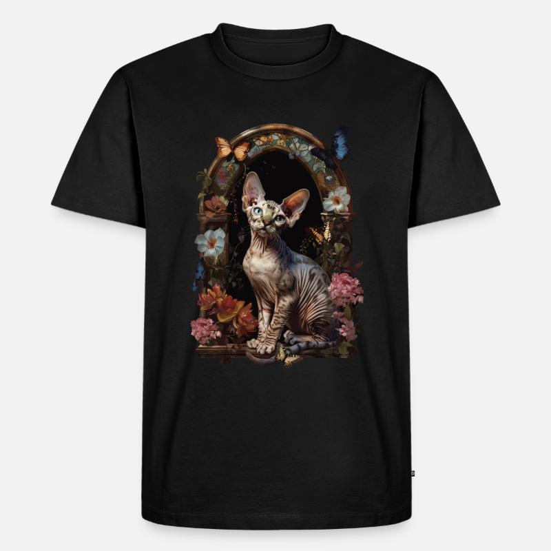 Chat Devon Rex - T-shirt Premium bio Homme - noir