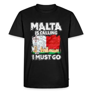 Malte - T-shirt Premium bio Homme - noir - Devant - Nico (187cm)