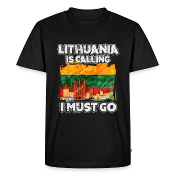 Lituanie - T-shirt Premium bio Homme - noir - Devant - Nico (187cm)