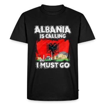 Albanie - T-shirt Premium bio Homme - noir - Devant - Nico (187cm)