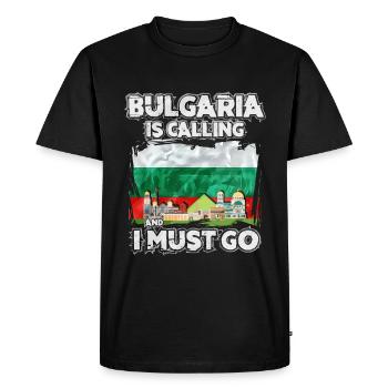 Bulgarie - T-shirt Premium bio Homme - noir - Devant - Nico (187cm)