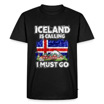 Islande - T-shirt Premium bio Homme - noir - Devant - Nico (187cm)