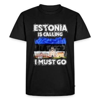 Estonie - T-shirt Premium bio Homme - noir - Devant - Nico (187cm)