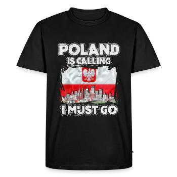 Pologne - T-shirt Premium bio Homme - noir - Devant - Nico (187cm)
