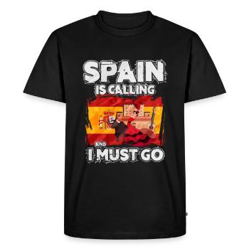 Espagne - T-shirt Premium bio Homme - noir - Devant - Nico (187cm)