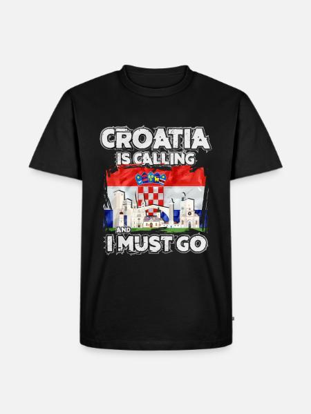 Croatia - Men's Premium Organic T-Shirt - black