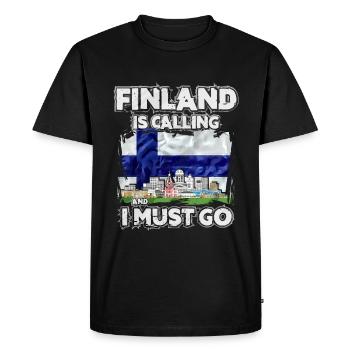 Finland - Men's Premium Organic T-Shirt - black - Front - Nico (187cm)