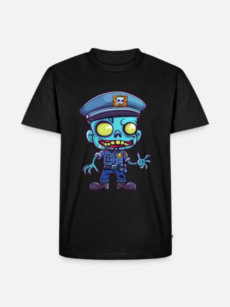 Polizei Halloween - Männer Premium Bio T-Shirt - Schwarz