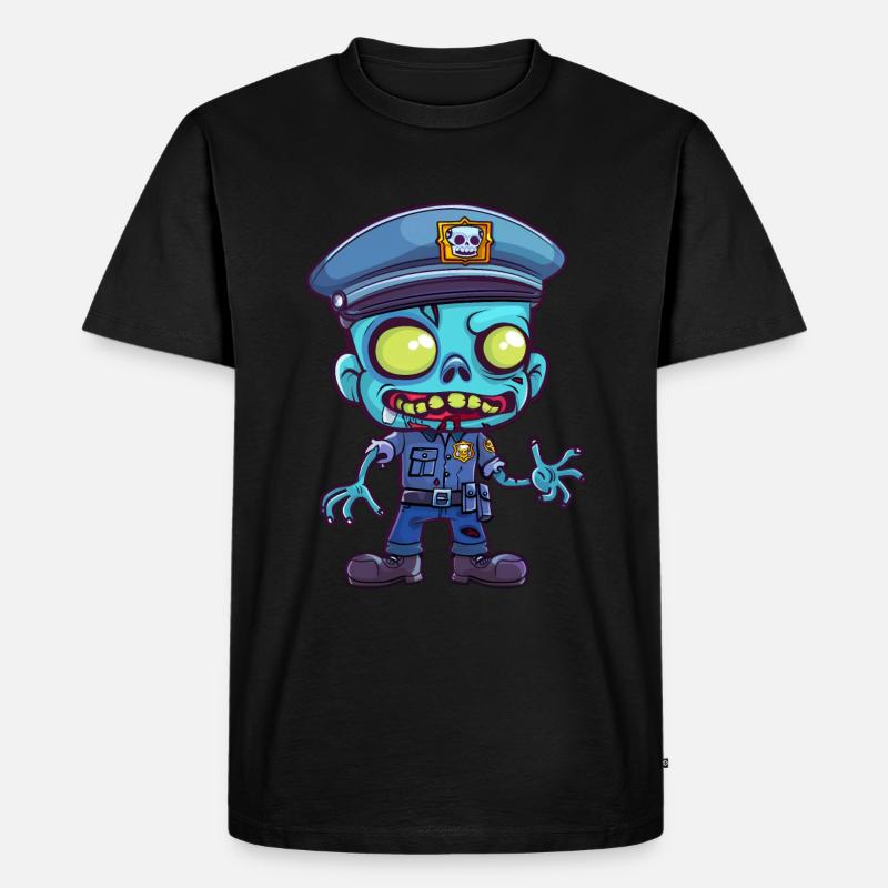 Polizei Halloween - Männer Premium Bio T-Shirt - Schwarz