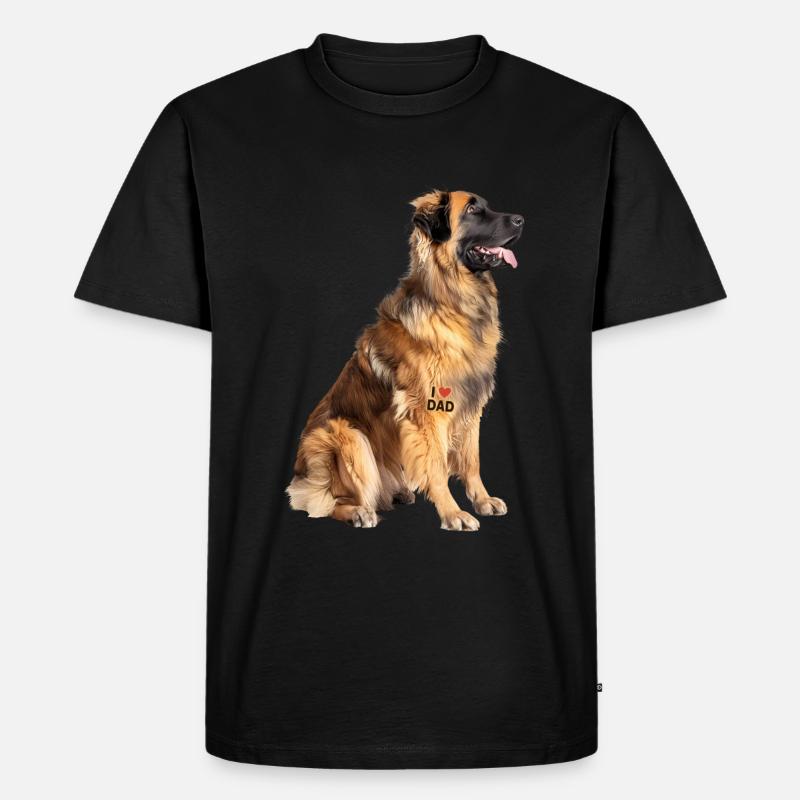 Leonberger Dad Papa - Männer Premium Bio T-Shirt - Schwarz