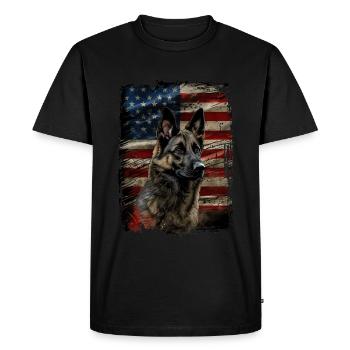 Norwegian Elkhound America Usa - Men's Premium Organic T-Shirt - black - Front - Nico (187cm)