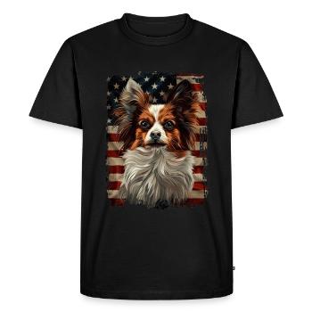 Papillon America USA - Men's Premium Organic T-Shirt - black - Front - Nico (187cm)