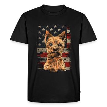 Norwich Terrier America Usa - Men's Premium Organic T-Shirt - black - Front - Nico (187cm)