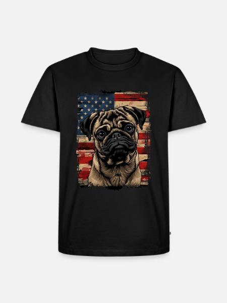Pug America Usa - Men's Premium Organic T-Shirt - black