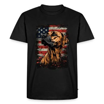 Rhodesian Ridgeback, America USA - Men's Premium Organic T-Shirt - black - Front - Nico (187cm)