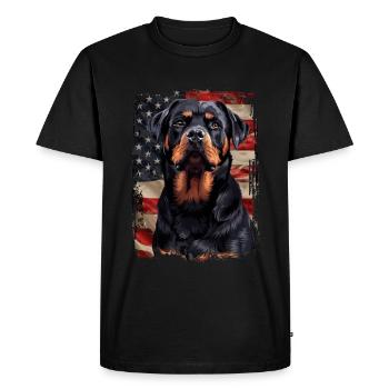 Rottweiler America USA - Men's Premium Organic T-Shirt - black - Front - Nico (187cm)