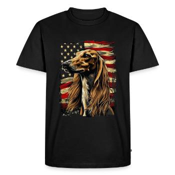 Saluki America Usa - Men's Premium Organic T-Shirt - black - Front - Nico (187cm)