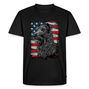 Scottish Deerhound, America USA - Men's Premium Organic T-Shirt - black - Front - Nico (187cm)