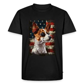 Renard Terrier Toy - America Usa - T-shirt Premium bio Homme - noir - Devant - Nico (187cm)