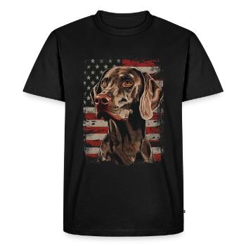Weimaraner-America USA - Men's Premium Organic T-Shirt - black - Front - Nico (187cm)