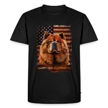 Chow-Chow, America USA - Men's Premium Organic T-Shirt - black - Front - Nico (187cm)
