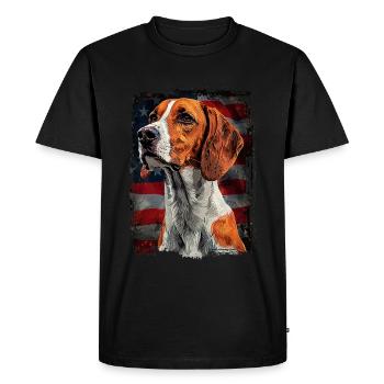 English Foxhound, America USA - Men's Premium Organic T-Shirt - black - Front - Nico (187cm)