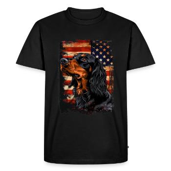 Gordon Setter America USA - Men's Premium Organic T-Shirt - black - Front - Nico (187cm)