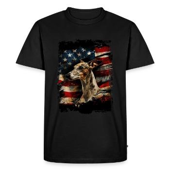 Greyhound America Usa - Men's Premium Organic T-Shirt - black - Front - Nico (187cm)