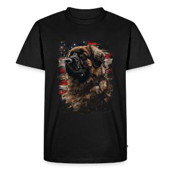 Leonberger America USA - Men's Premium Organic T-Shirt - black - Front - Nico (187cm)