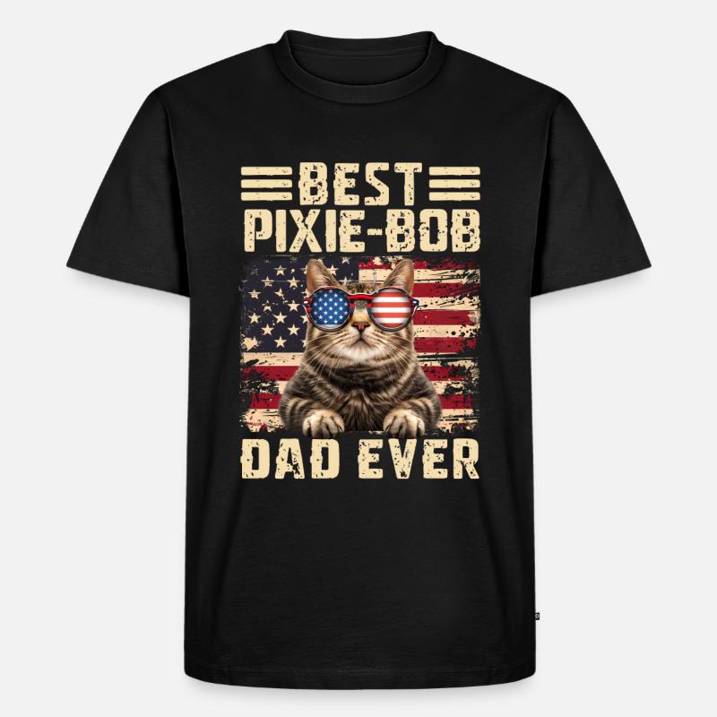 Pixie Bob Papa - Männer Premium Bio T-Shirt - Schwarz
