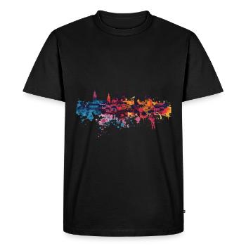 Neu-Ulm - Männer Premium Bio T-Shirt - Schwarz - Vorne - Nico (187cm)