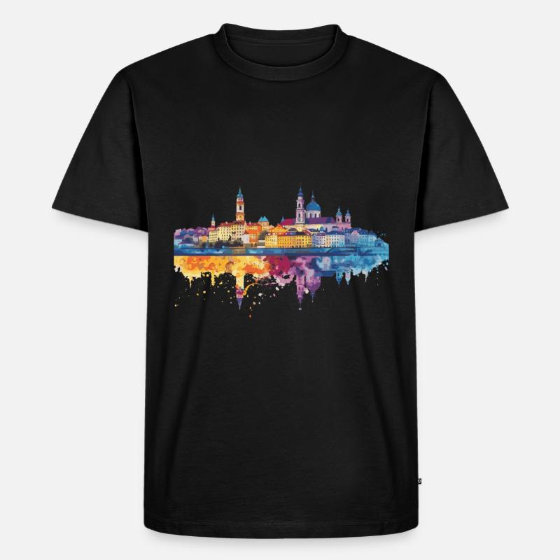 Passau - Männer Premium Bio T-Shirt - Schwarz