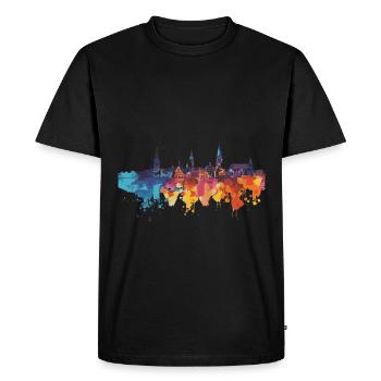 Regensburg - Men's Premium Organic T-Shirt - black - Front - Nico (187cm)