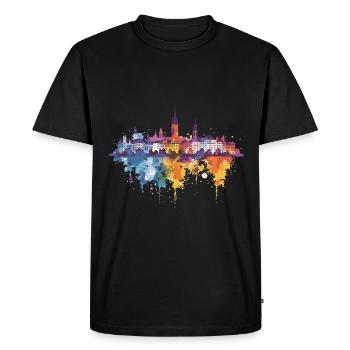 Rheinfelden (Baden) - Men's Premium Organic T-Shirt - black - Front - Nico (187cm)