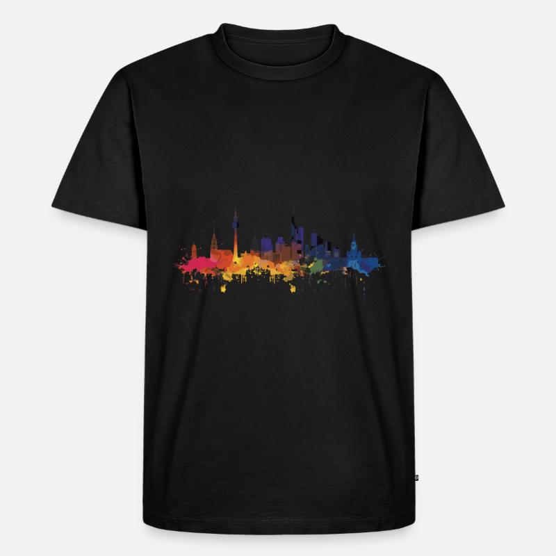 Wesseling - Männer Premium Bio T-Shirt - Schwarz
