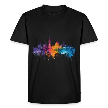 Bielefeld - Men's Premium Organic T-Shirt - black - Front - Nico (187cm)