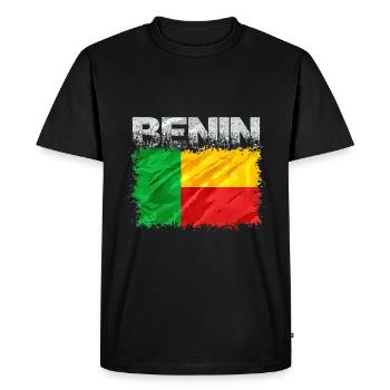 Bénin - T-shirt Premium bio Homme - noir - Devant - Nico (187cm)