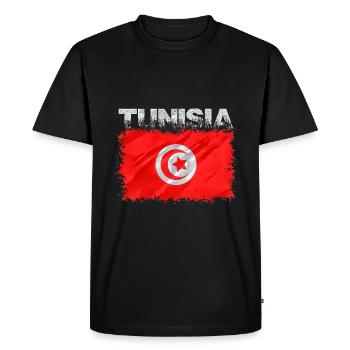 Tunisie - T-shirt Premium bio Homme - noir - Devant - Nico (187cm)