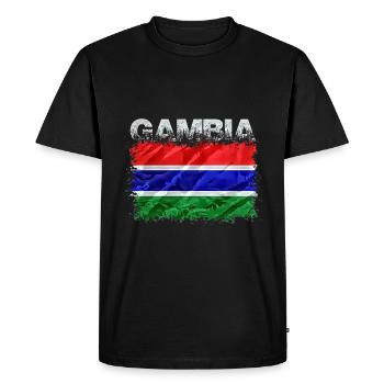 Gambia - Men's Premium Organic T-Shirt - black - Front - Nico (187cm)