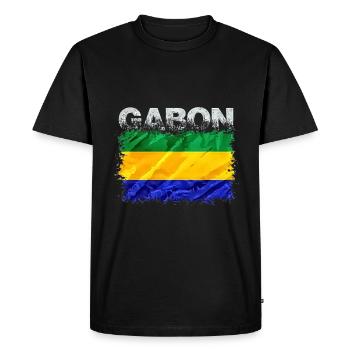 Gabon - T-shirt Premium bio Homme - noir - Devant - Nico (187cm)