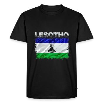 Lesotho - Men's Premium Organic T-Shirt - black - Front - Nico (187cm)